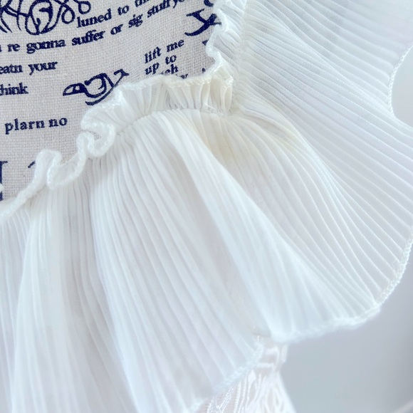 Selfie Leslie Elegant White Ruffle Lace Dress - Picture 2 of 5